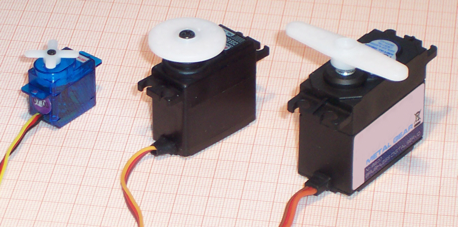 Auswahl der untersuchten Servos (Untersuchungen an RC-Servos)